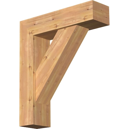 Ekena Millwork Traditional Block Smooth Bracket w/ Offset Brace, Western Red Cedar, 7 1/2"W x 28"D x 32"H BKT0806X28X32TRA05SWR